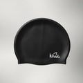 luwa Apex black silicone swim cap with a hydrodynamic shape for reduced drag and comfortable fit.
