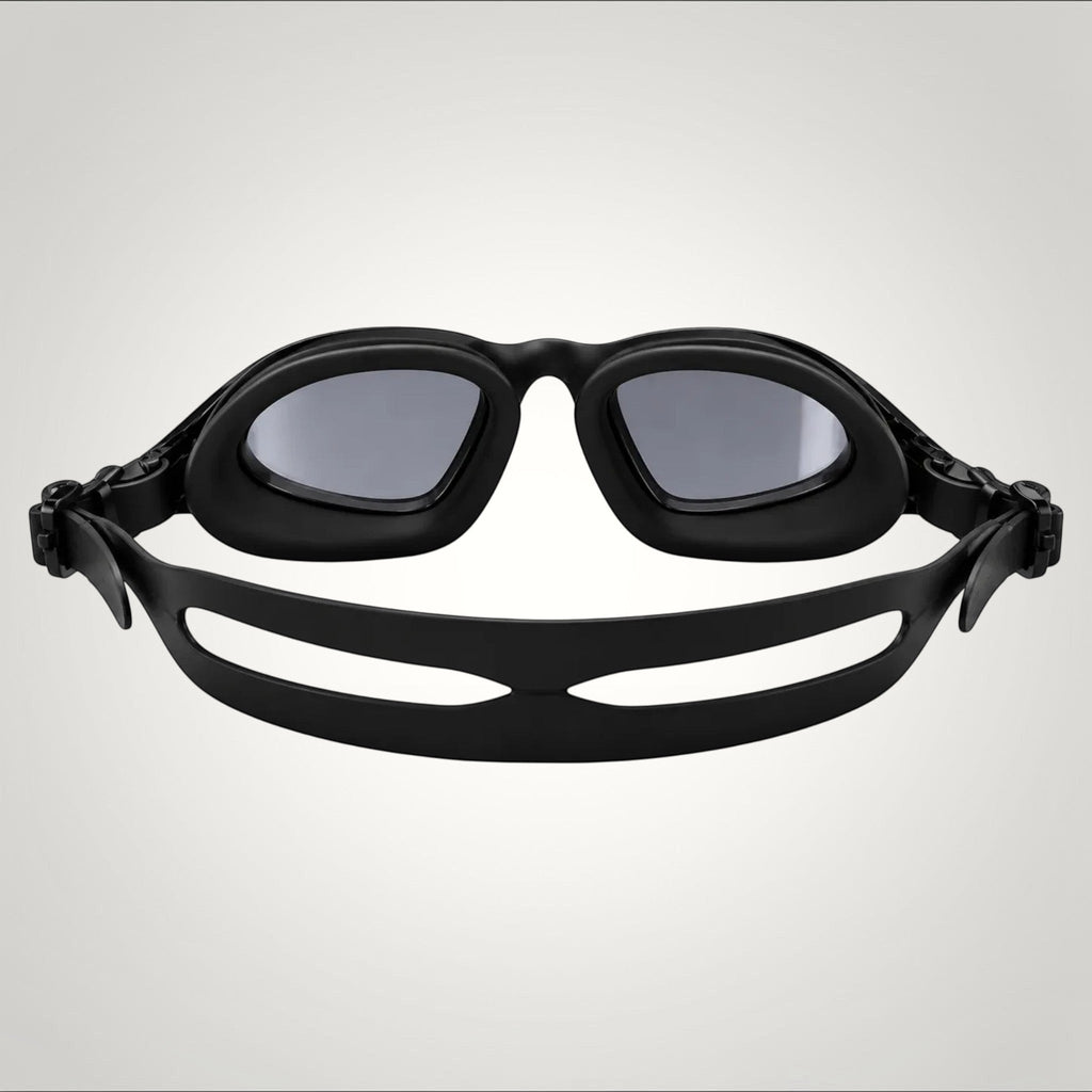 luwa Apex Clear Vision black silver training goggles with anti-fog coating and soft silicone seal.