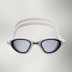 luwa Apex Clear Vision white and gray swimming goggles with anti-fog coating and comfortable silicone seal.