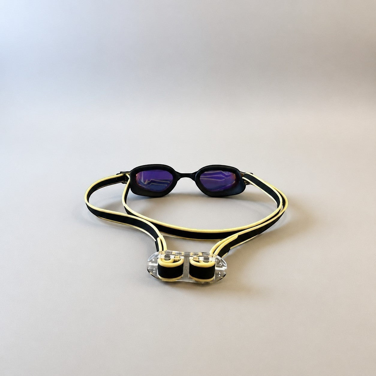 luwa Apex Elite black and gold swim goggles with anti-fog coating and adjustable nose bridge