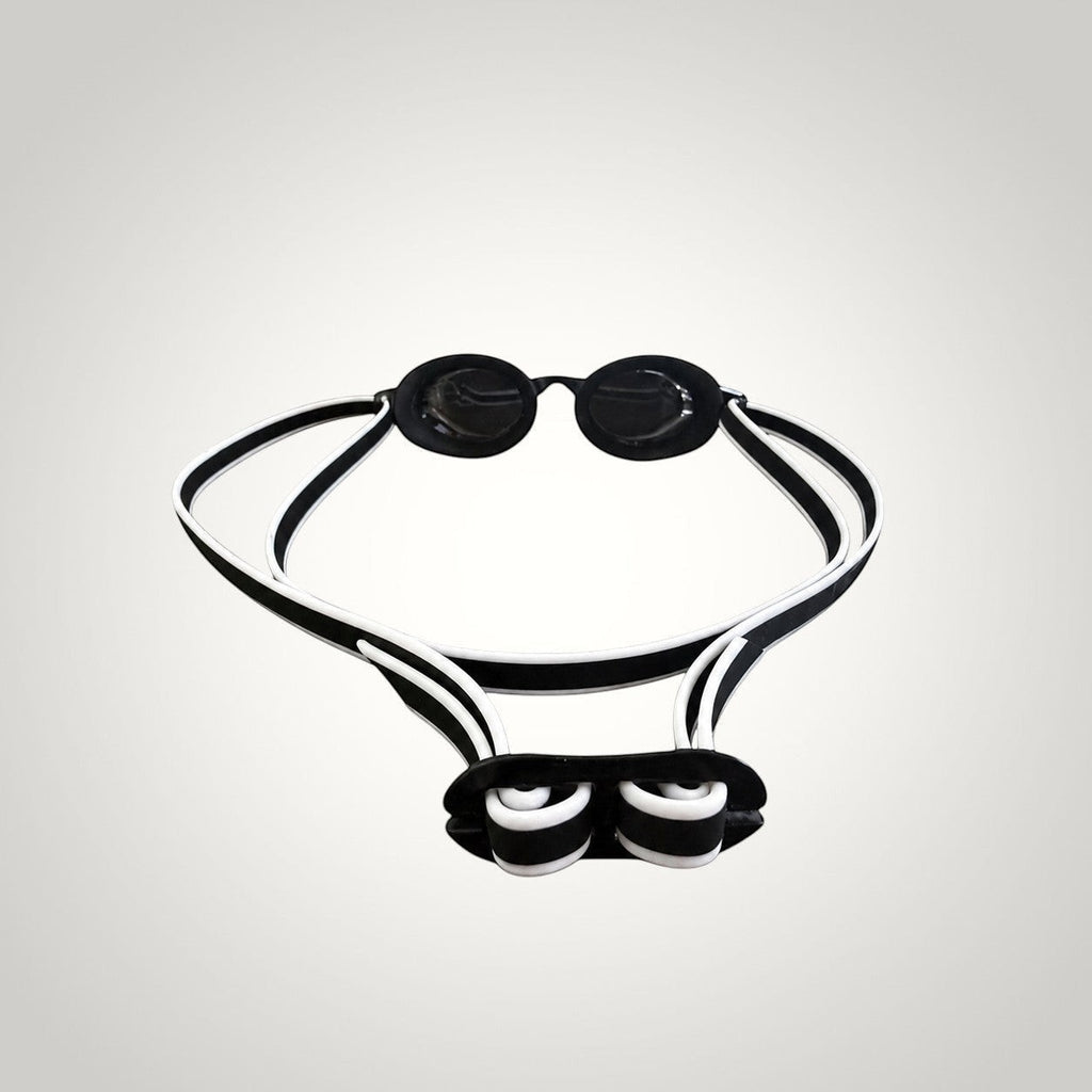 luwa Apex Elite Pro black plating silver mirrored racing swim goggles with adjustable strap and nose bridge