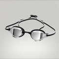 LUWA Apex Elite Pro mirrored racing goggles with black and white strap, silver plating, and anti-fog coating.