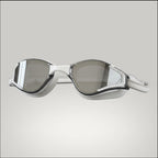 luwa Apex Elite white and silver sport style swimming goggles with anti-fog coating and UV protection.