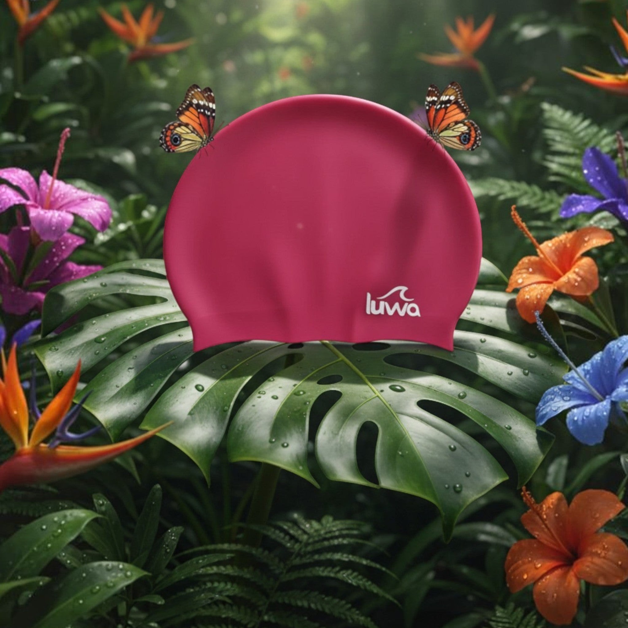 Luwa Apex swim cap in red wine, made of premium silicone for comfort and durability. Features a hydrodynamic shape.