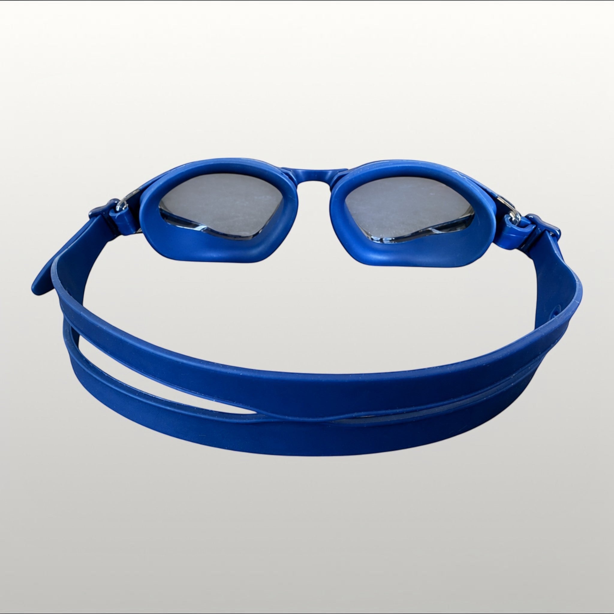 luwa Apex Vision Pro navy blue training goggles with mirrored lenses and adjustable nose bridges for comfort and clear vision.