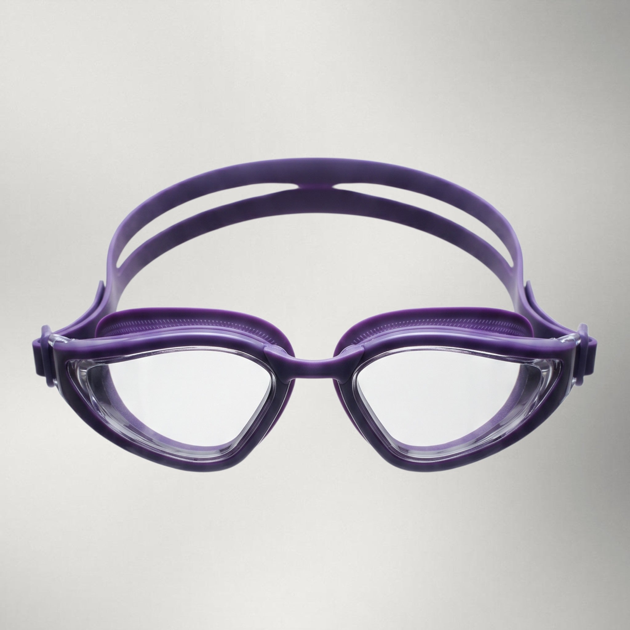 luwa Apex Vision Pro purple clear training swim goggles with adjustable nose bridge and anti-fog coating