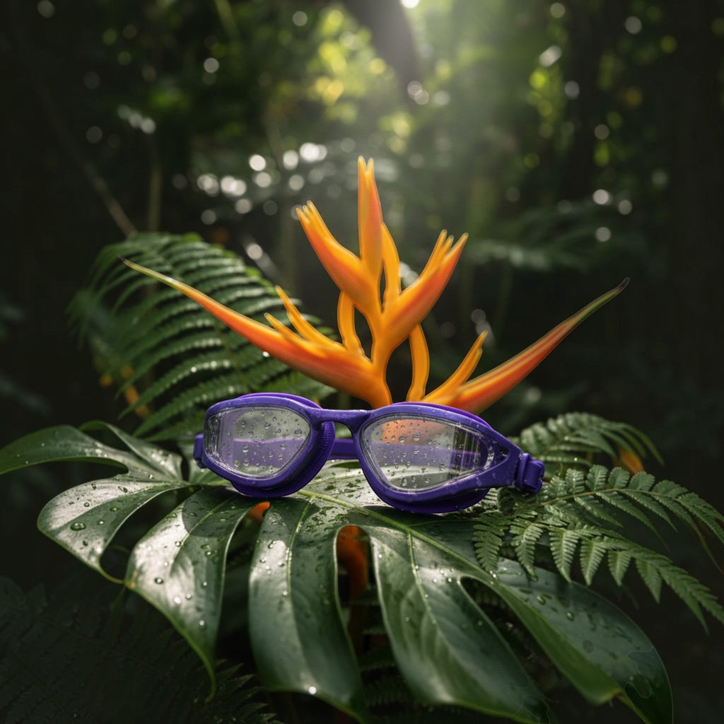 luwa Apex Vision Pro purple clear training goggles with anti-fog coating and adjustable nose bridges.