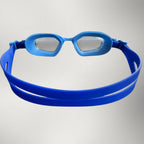 luwa Coral Flash blue and navy blue swim goggles with anti-fog PC lens and adjustable nose bridge.