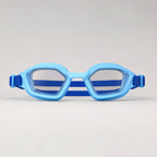luwa Coral Flash blue and navy blue swim goggles with anti-fog PC lens and adjustable nose bridge.