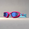 luwa Coral Flash swim goggles in pink and blue with anti-fog lenses and adjustable strap