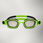 luwa Coral Flash swim goggles with black and bright green accents, anti-fog PC lens, and adjustable strap.